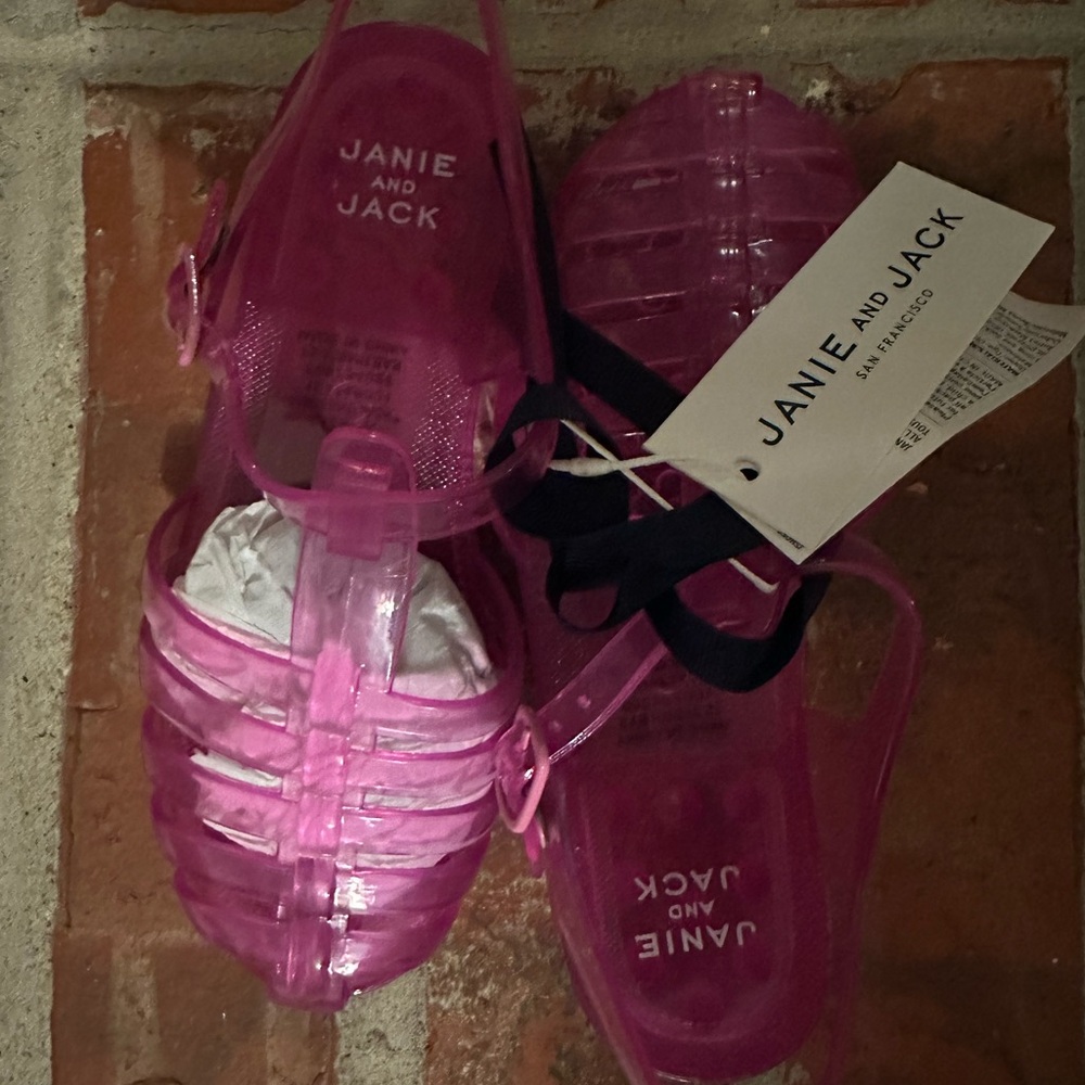 Janie and Jack Vibrant Pink Jelly Sandals